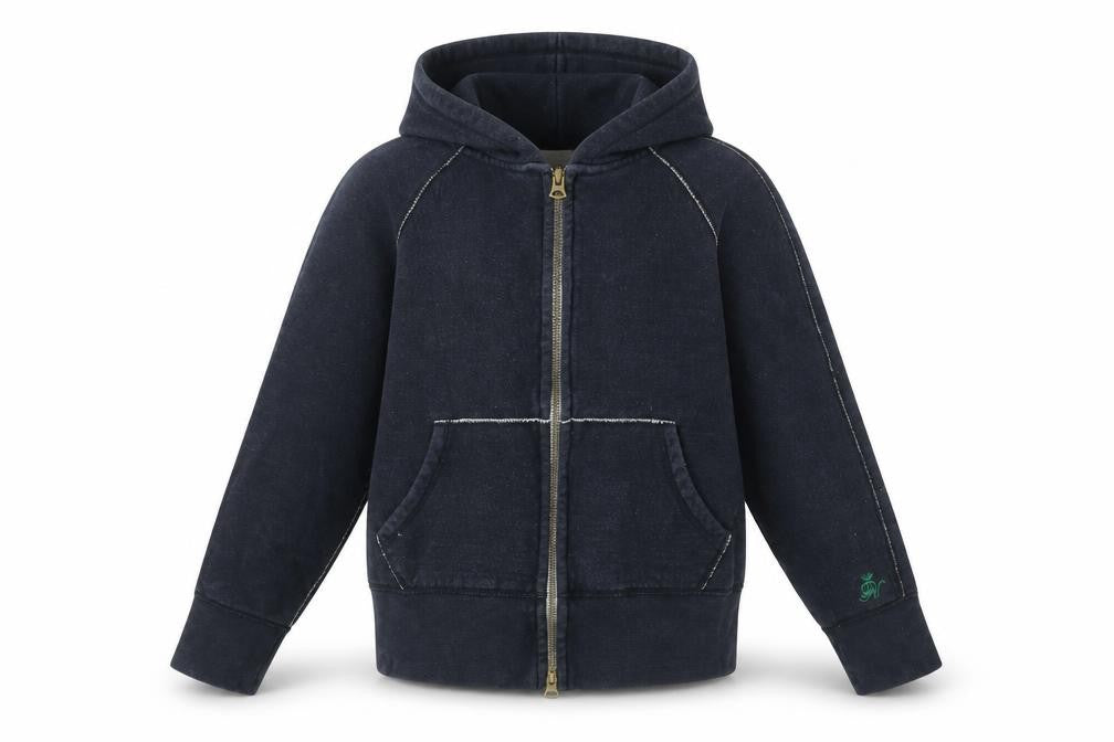 Dessin Girls Black Full Zip Fleece Hoodie Size 2 Years Made in Japan