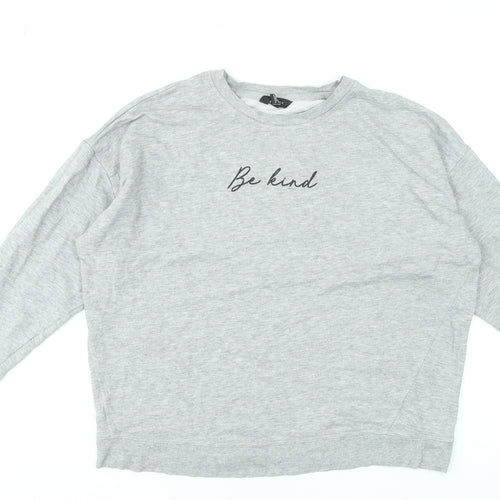 New Look Women’s Grey Be Kind Long Sleeve Sweatshirt M