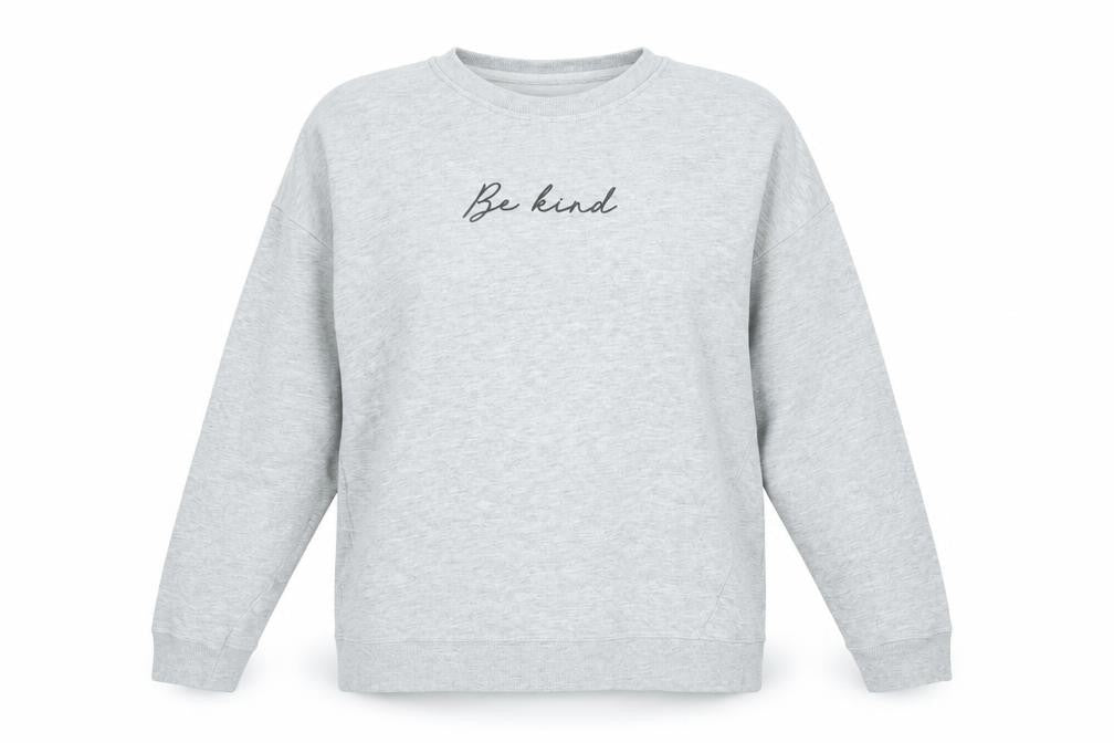 Front view of New Look Women’s Grey Be Kind Long Sleeve Sweatshirt M