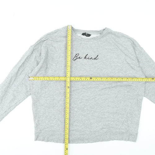New Look Women’s Grey Be Kind Long Sleeve Sweatshirt M