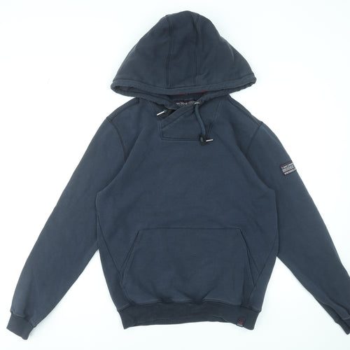 Timezone Men Blue Pullover Hoodie M Regular Fit Cotton Blend