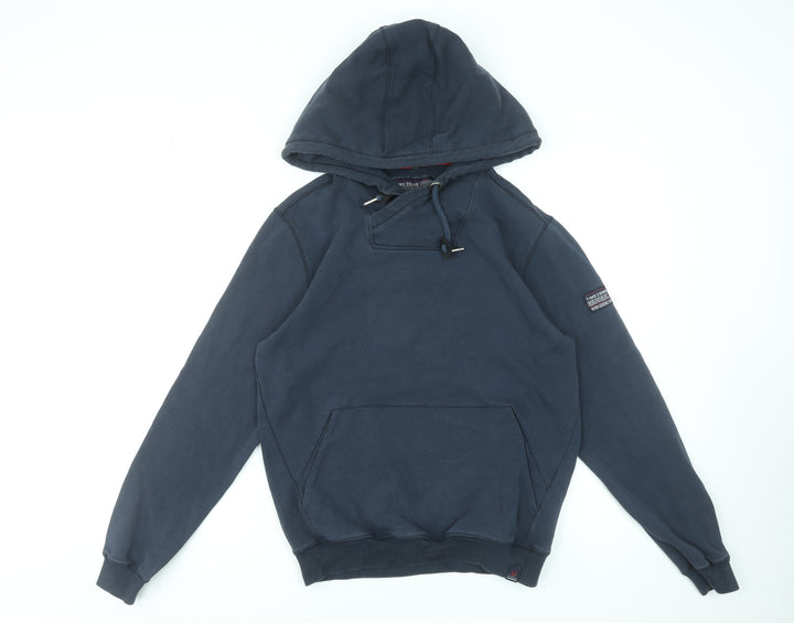 Timezone Men Blue Pullover Hoodie M Regular Fit Cotton Blend