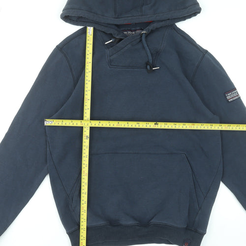 Timezone Men Blue Pullover Hoodie M Regular Fit Cotton Blend