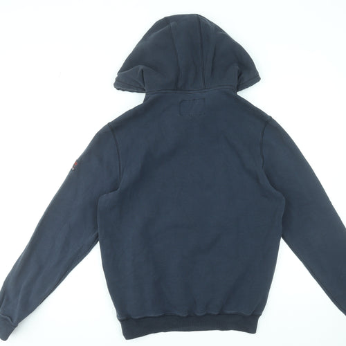 Timezone Men Blue Pullover Hoodie M Regular Fit Cotton Blend