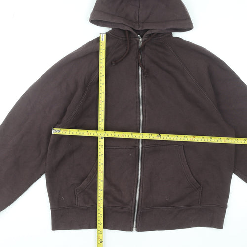 H&M Divided Women Brown XS Full Zip Hoodie Cotton Blend