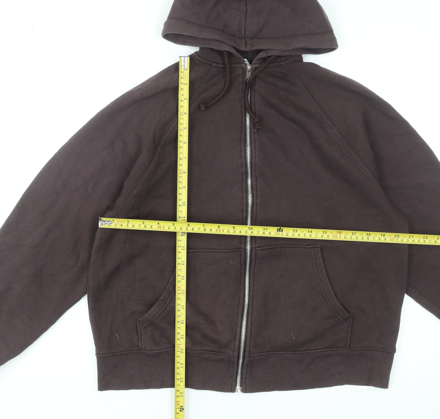 H&M Divided Women Brown XS Full Zip Hoodie Cotton Blend