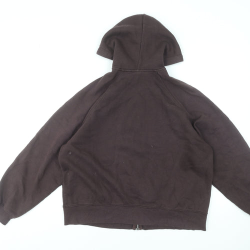 H&M Divided Women Brown XS Full Zip Hoodie Cotton Blend