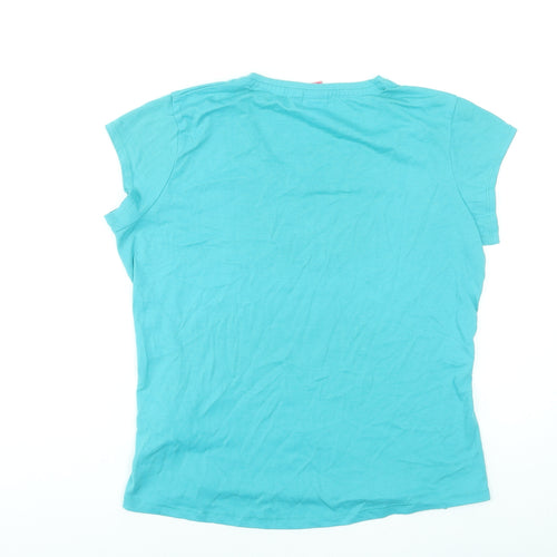LA Gear Women's Blue V-Neck Short Sleeve Basic T-Shirt Size 14