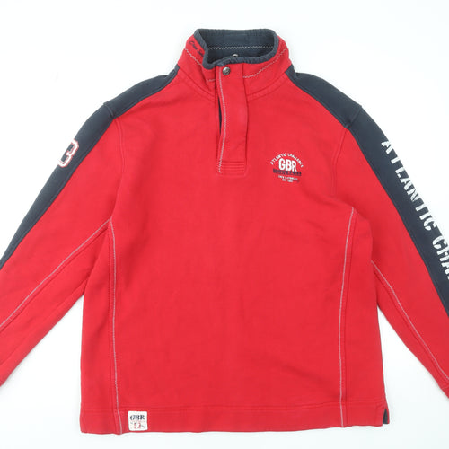 GBR Mens Red XL 1/4 Zip Sweatshirt Atlantic Challenge Sports Top