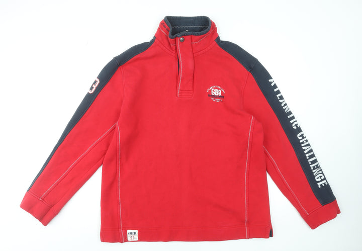 GBR Mens Red XL 1/4 Zip Sweatshirt Atlantic Challenge Sports Top