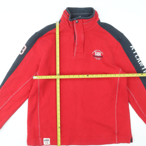 GBR Mens Red XL 1/4 Zip Sweatshirt Atlantic Challenge Sports Top