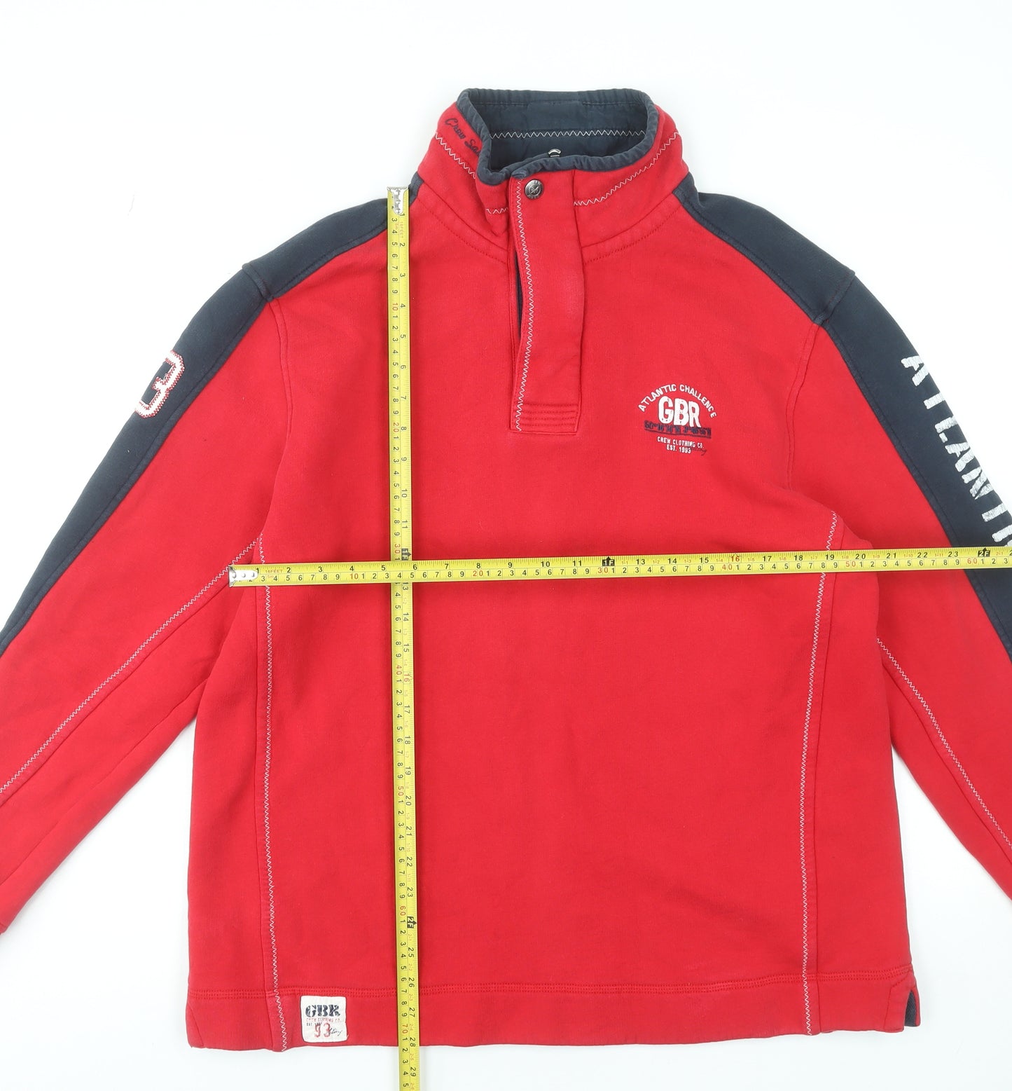 GBR Mens Red XL 1/4 Zip Sweatshirt Atlantic Challenge Sports Top