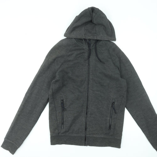 Next Men’s Grey Full Zip Hoodie Size S Lightweight Cotton Blend