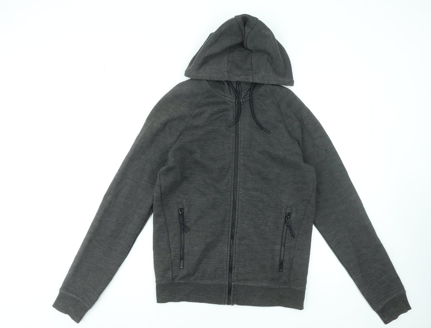 Next Men’s Grey Full Zip Hoodie Size S Lightweight Cotton Blend