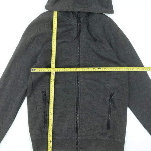 Next Men’s Grey Full Zip Hoodie Size S Lightweight Cotton Blend