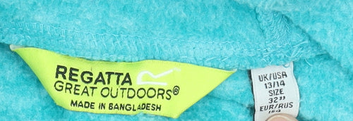 Regatta Girls Blue Hooded Pullover Fleece Hoodie 13-14 Years