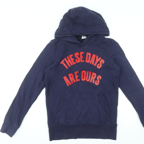 Uniqlo Men’s Blue Graphic Pullover Hoodie Size S Alphabet Bags