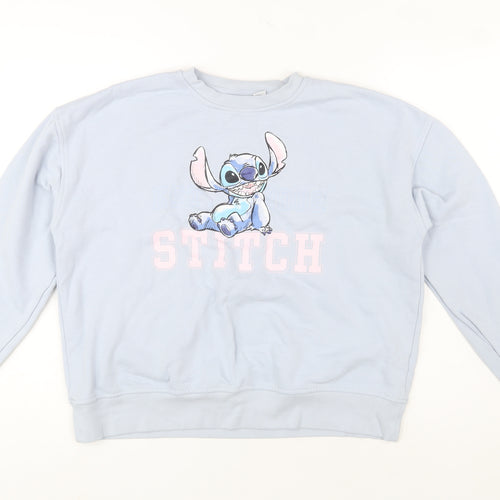 Disney Women’s Blue Stitch Crew Neck Sweatshirt Size M 12/14