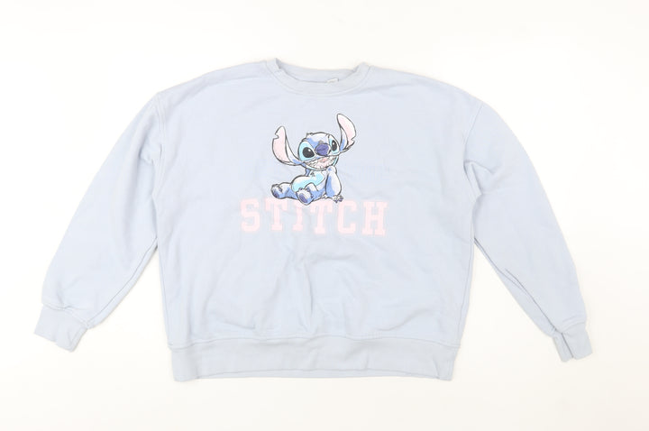 Disney Women’s Blue Stitch Crew Neck Sweatshirt Size M 12/14