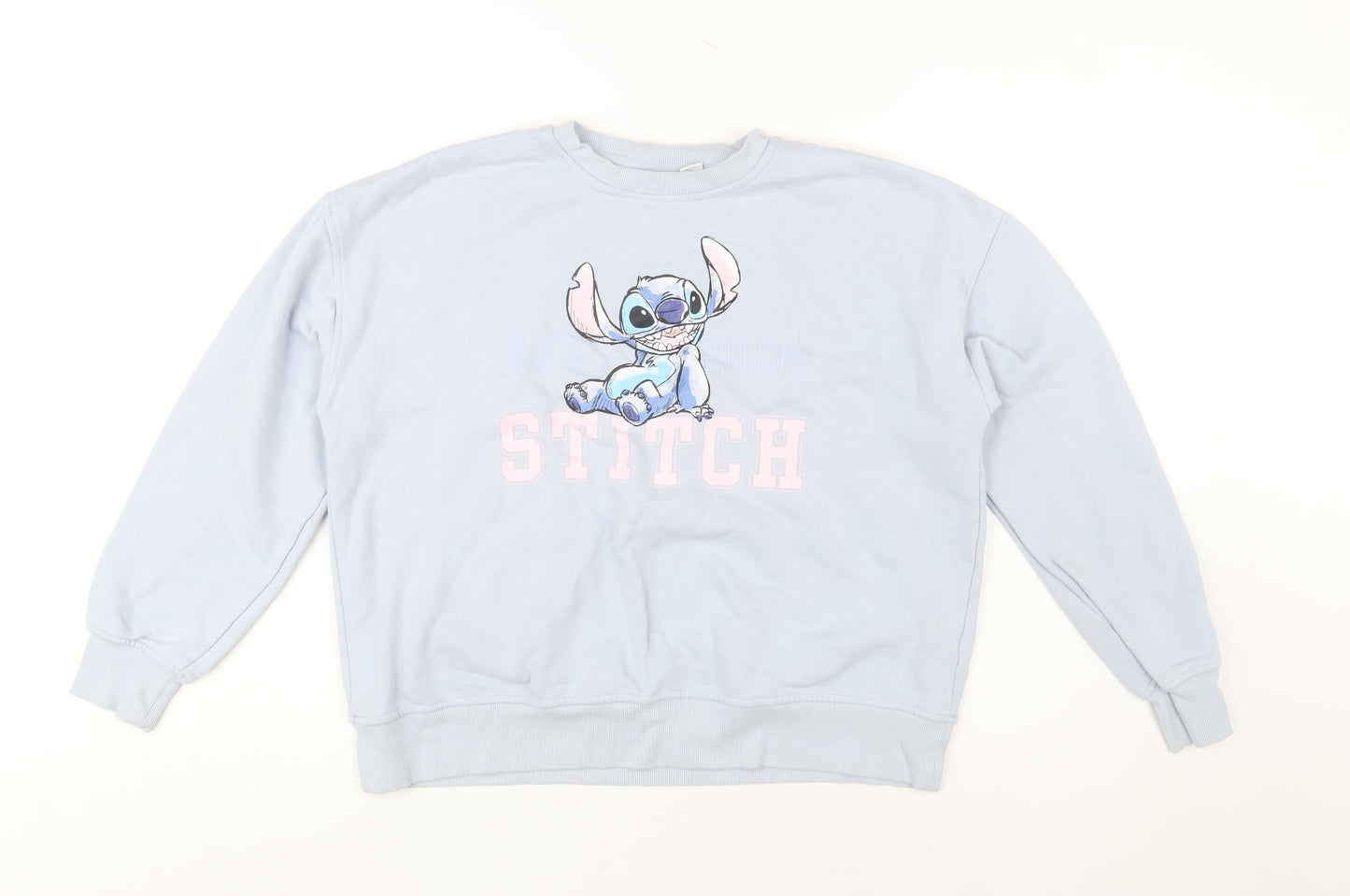 Disney Women’s Blue Stitch Crew Neck Sweatshirt Size M 12/14
