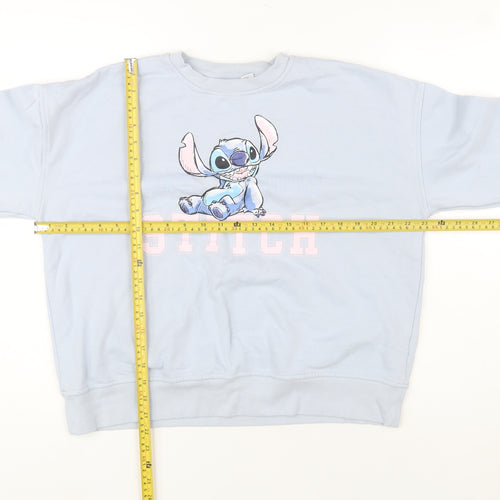 Disney Women’s Blue Stitch Crew Neck Sweatshirt Size M 12/14