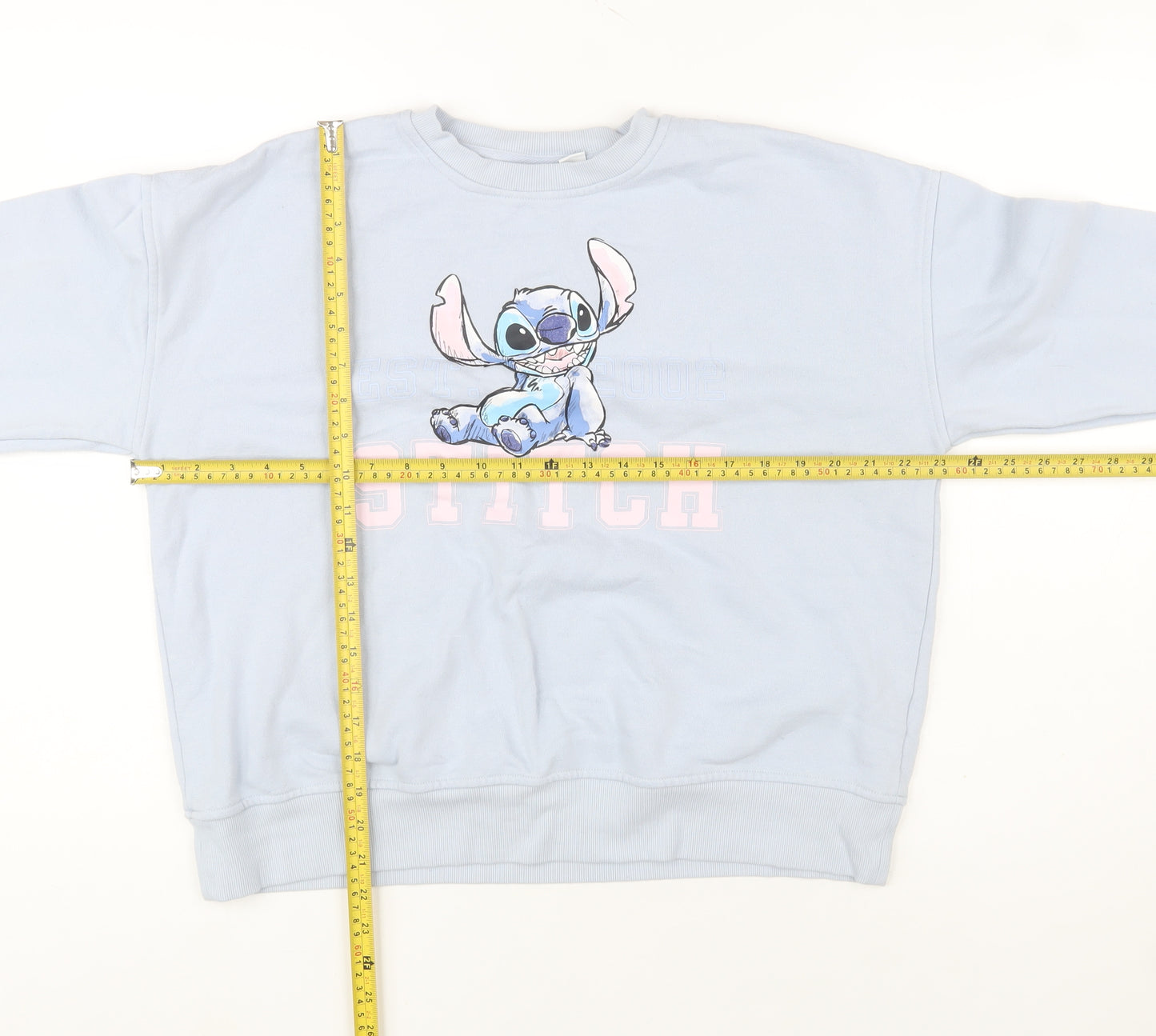 Disney Women’s Blue Stitch Crew Neck Sweatshirt Size M 12/14