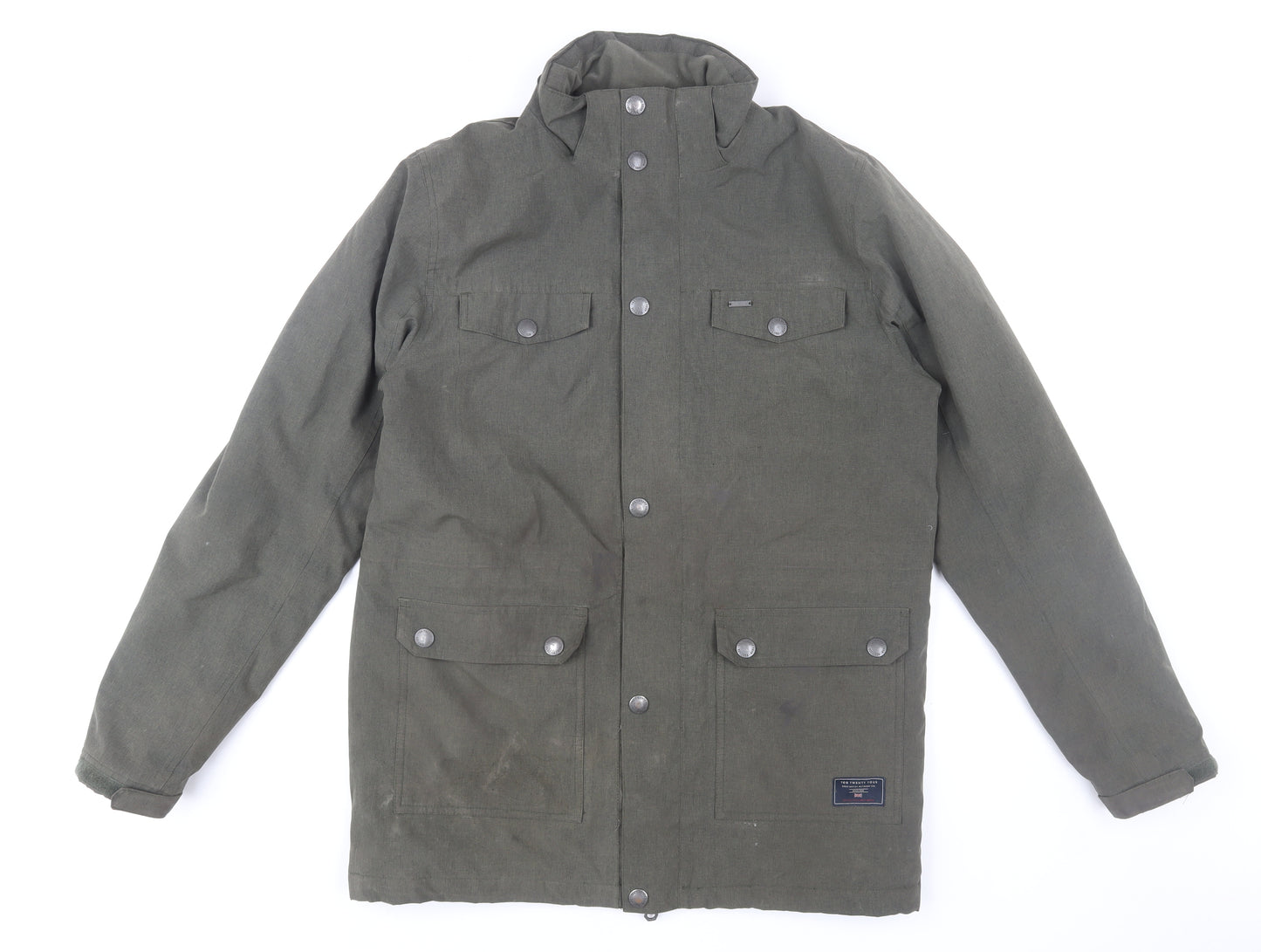 Tog Twenty Four Men's Green Polyester Parka Jacket Size M Hooded Outdoor
