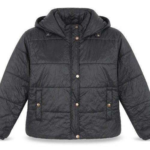 Boohoo Womens Black Hooded Puffer Jacket UK 12 Winter Coat