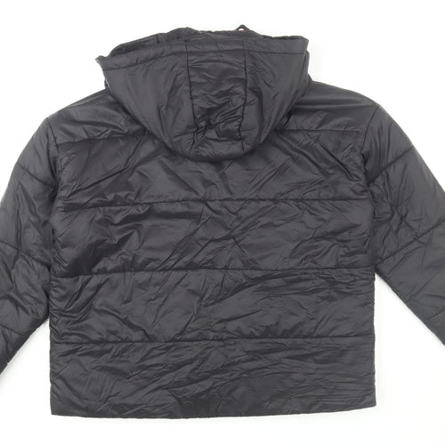 Boohoo Womens Black Hooded Puffer Jacket UK 12 Winter Coat