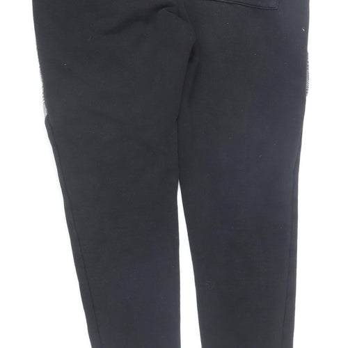 Rose London Men's Red Black Jogger Trousers Size S Colourblock Check