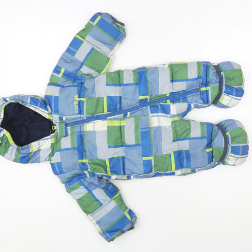 Dare 2b Blue Check Puffer Snowsuit 0-3 Months Unisex Baby Winter Suit