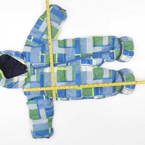 Dare 2b Blue Check Puffer Snowsuit 0-3 Months Unisex Baby Winter Suit