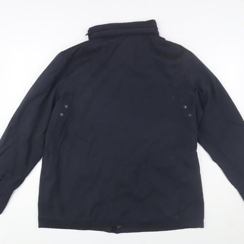 Hobbs Womens Blue Mid-Length Parka Jacket Size 16 Lined Zip Front