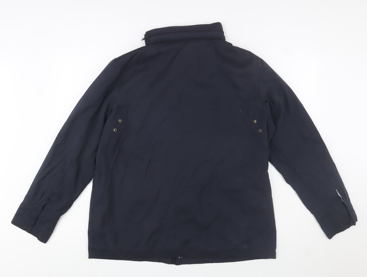 Hobbs Womens Blue Mid-Length Parka Jacket Size 16 Lined Zip Front