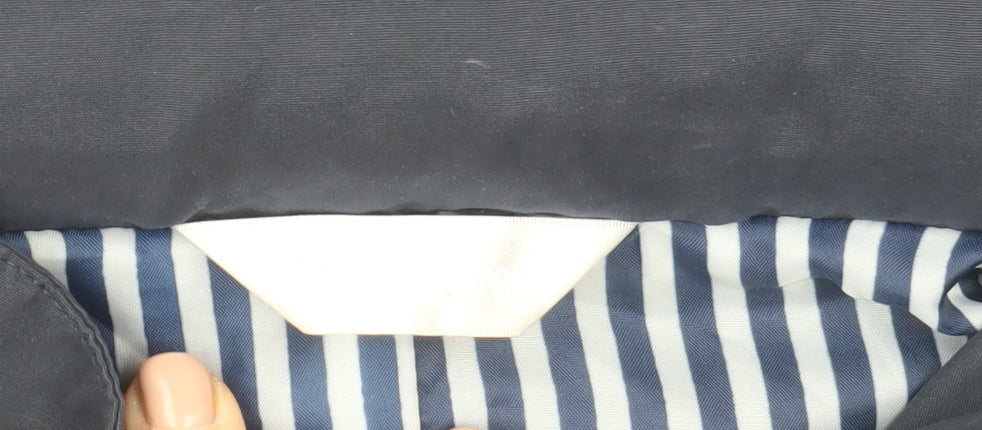 Hobbs Womens Blue Mid-Length Parka Jacket Size 16 Lined Zip Front