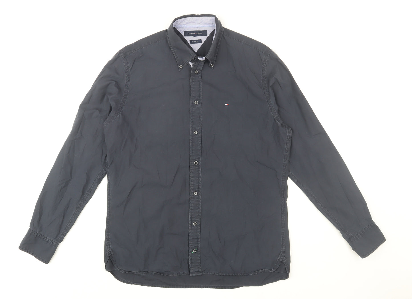 Tommy Hilfiger Men’s Blue Button-Down Classic Fit Cotton Shirt M