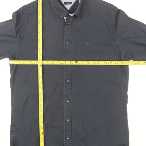Tommy Hilfiger Men’s Blue Button-Down Classic Fit Cotton Shirt M