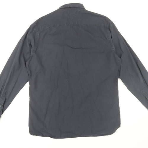 Tommy Hilfiger Men’s Blue Button-Down Classic Fit Cotton Shirt M