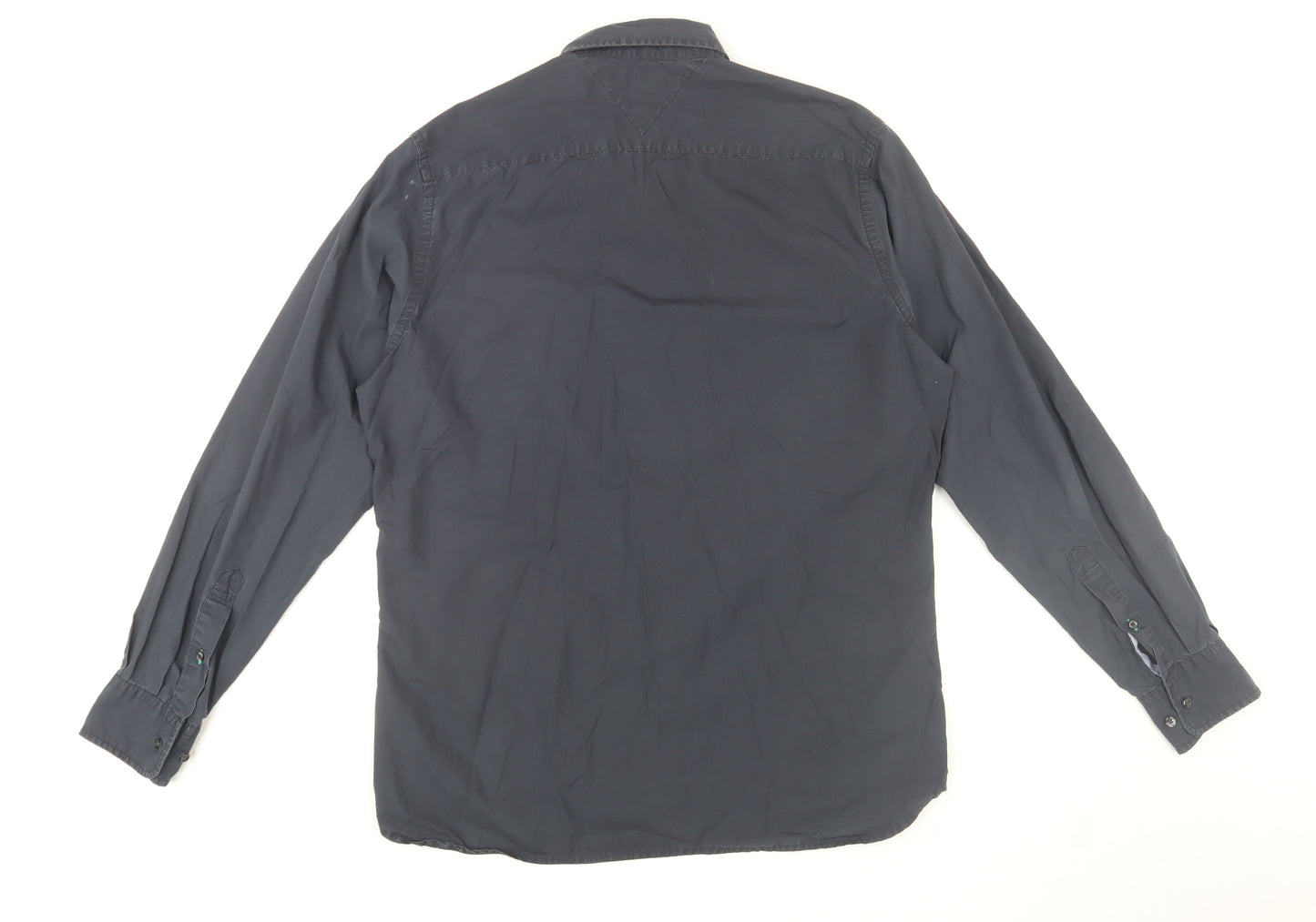 Tommy Hilfiger Men’s Blue Button-Down Classic Fit Cotton Shirt M