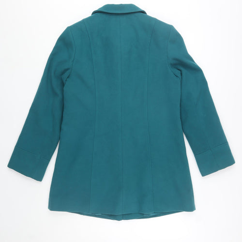 EWM Women’s Green Mid-Length Button Overcoat Size 10 Classic Style