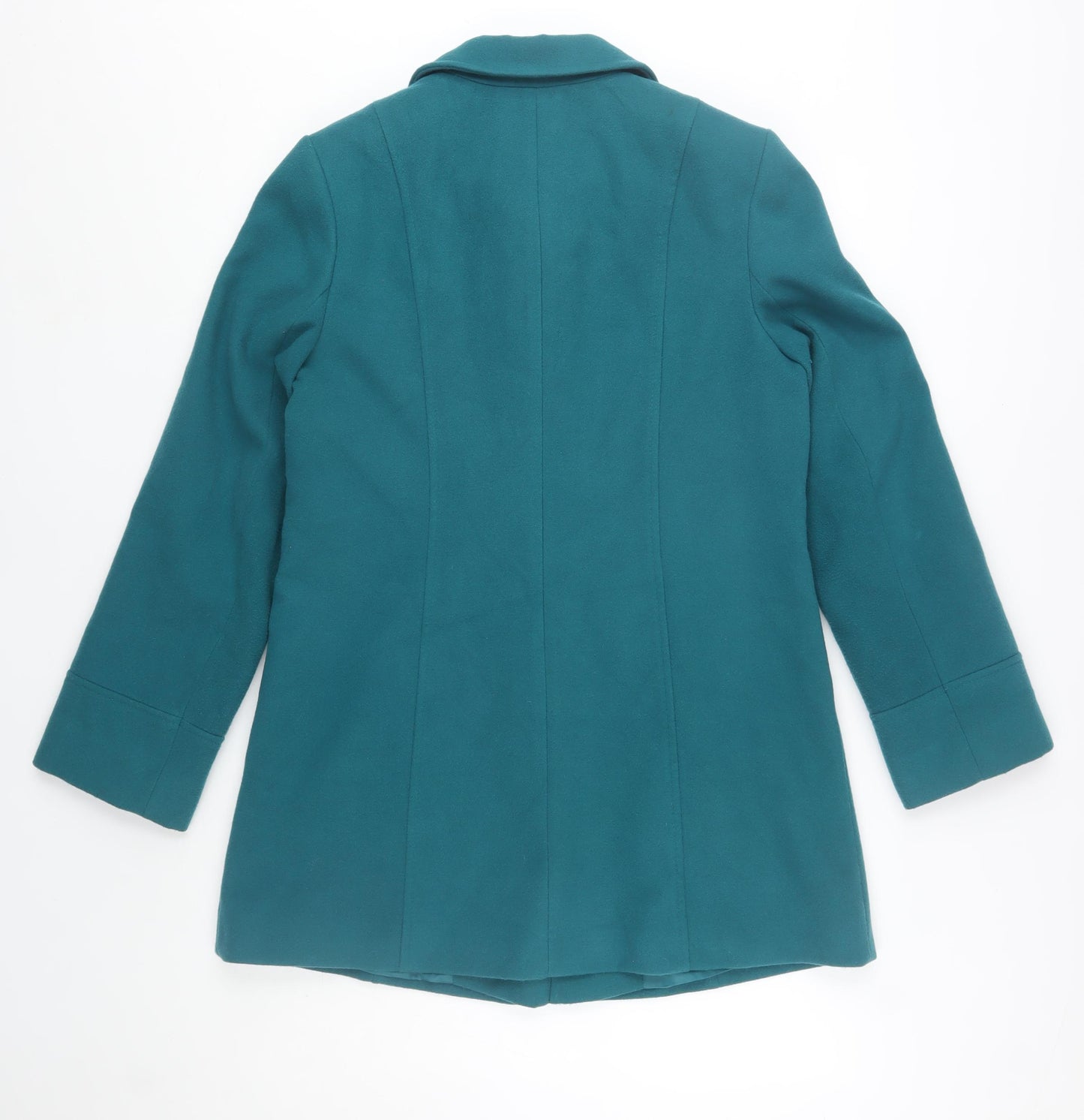 EWM Women’s Green Mid-Length Button Overcoat Size 10 Classic Style