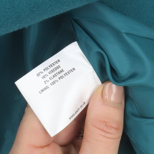 EWM Women’s Green Mid-Length Button Overcoat Size 10 Classic Style