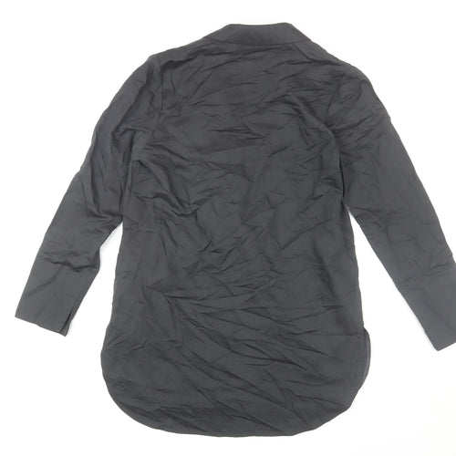 Modern Rarity Women's Black Long Linen Blend Blazer Size 8