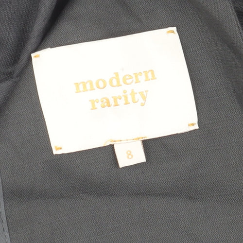 Modern Rarity Women's Black Long Linen Blend Blazer Size 8