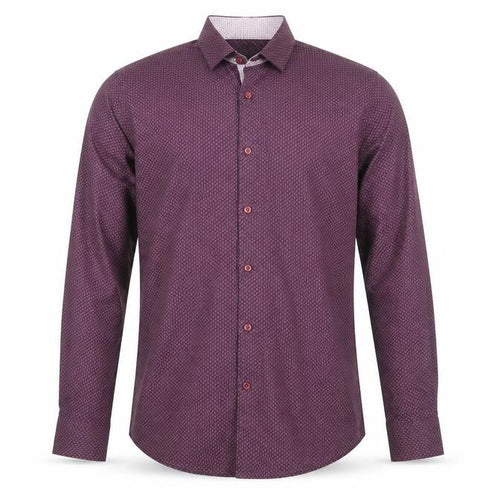 Remus Uomo Men's Purple Slim Fit Geometric 15in Dress Shirt