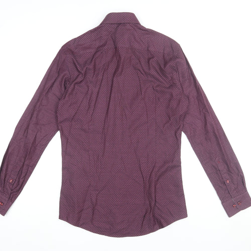 Remus Uomo Men's Purple Slim Fit Geometric 15in Dress Shirt