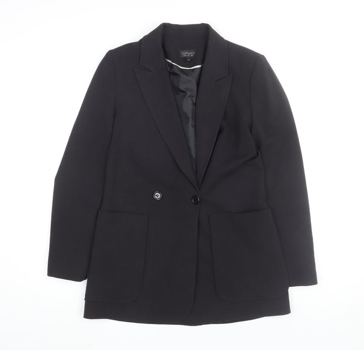 Topshop Women's Black UK 6 Classic Single-Breasted Blazer