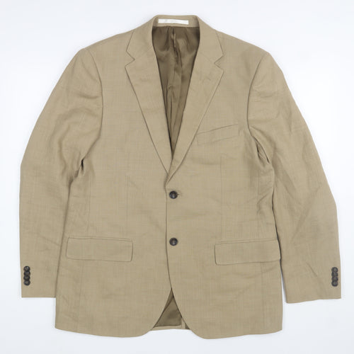 Marks and Spencer Collezione Linen Miracle Beige Blazer Men's 40 Regular Jacket