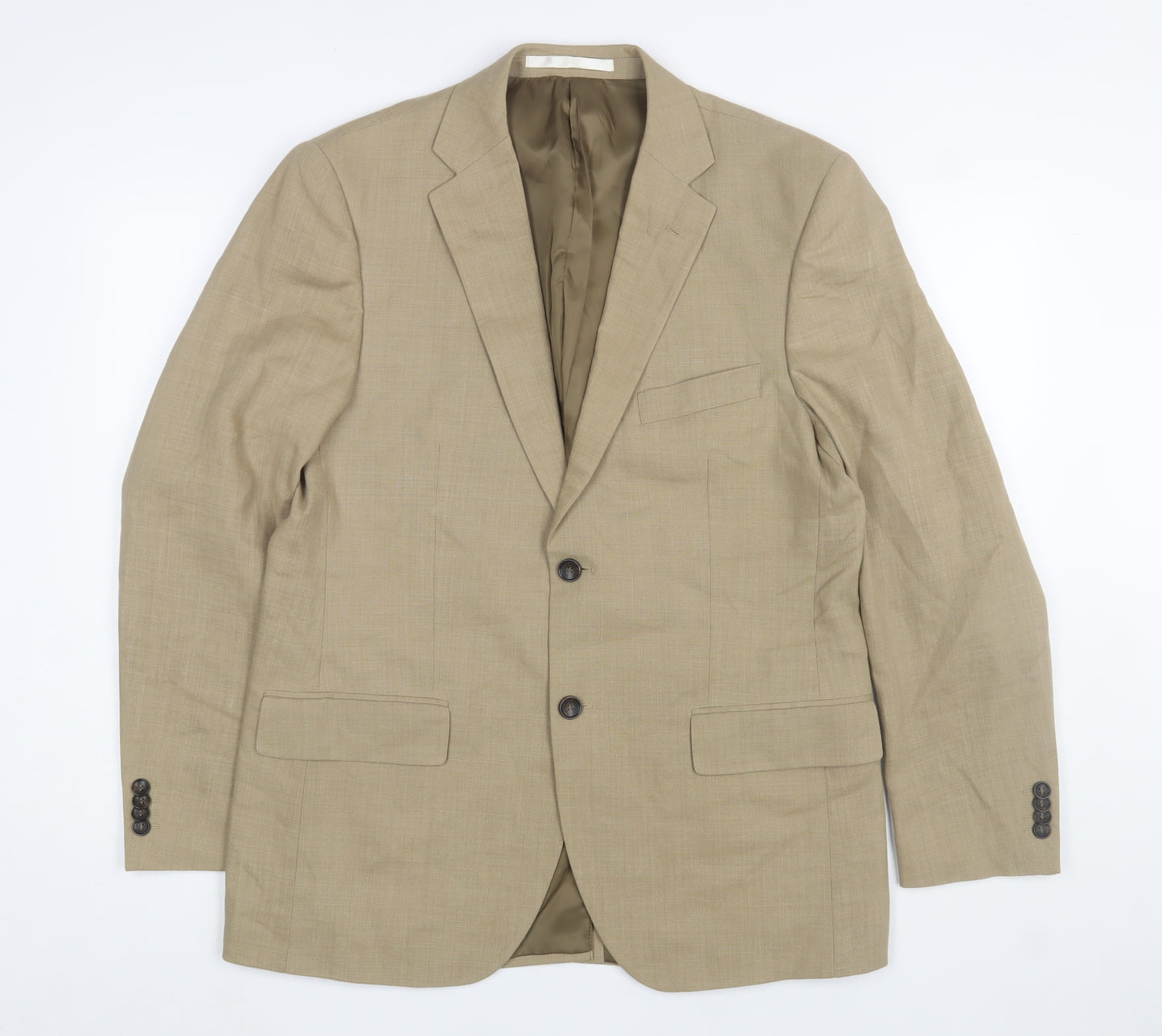 Marks and Spencer Collezione Linen Miracle Beige Blazer Men's 40 Regular Jacket