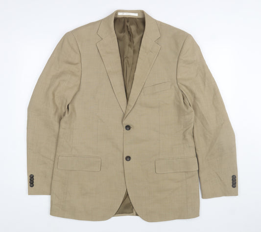 Marks and Spencer Collezione Linen Miracle Beige Blazer Men's 40 Regular Jacket